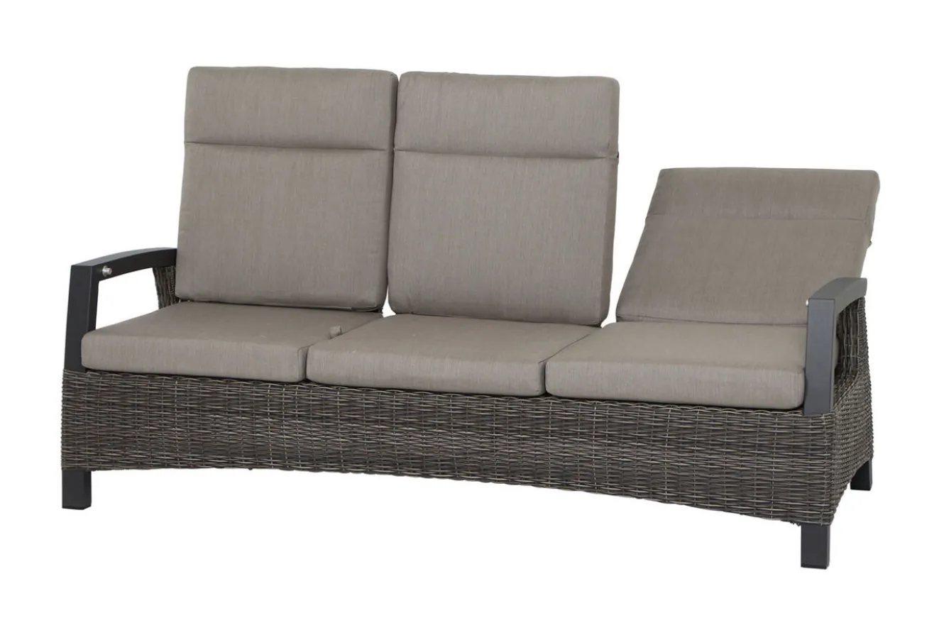 SIENA GARDEN Corido/Bellani Grau Gartenlounge, charcoal/anthrazit/grau, Alu/Gardino®-Geflecht, Lifttisch 160x90cm, 1x 3-Sitzer, 2x Loungesessel