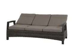 SIENA GARDEN Corido/Bellani Grau Gartenlounge, charcoal/anthrazit/grau, Alu/Gardino®-Geflecht, Lifttisch 160x90cm, 1x 3-Sitzer, 2x Loungesessel
