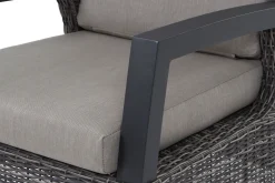 SIENA GARDEN Corido/Bellani Grau Gartenlounge, charcoal/anthrazit/grau, Alu/Gardino®-Geflecht, Lifttisch 160x90cm, 1x 3-Sitzer, 2x Loungesessel