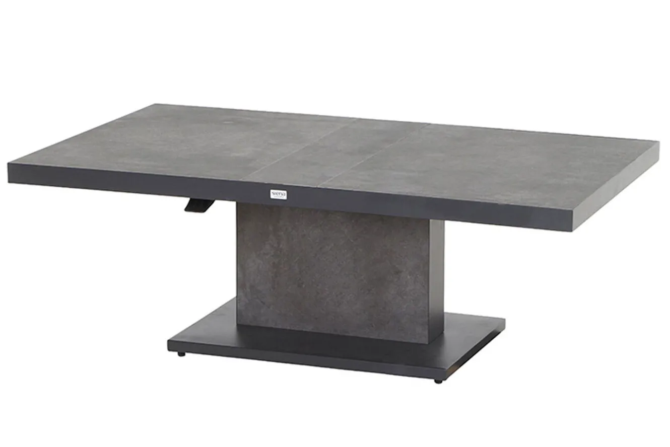SIENA GARDEN Corido/Bellani Grau Gartenlounge, charcoal/anthrazit/grau, Alu/Gardino®-Geflecht, Lifttisch 160x90 cm, 6 Loungesessel