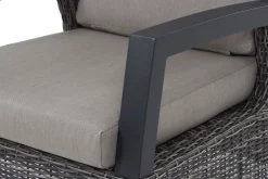 SIENA GARDEN Corido/Bellani Grau Gartenlounge, charcoal/anthrazit/grau, Alu/Gardino®-Geflecht, Lifttisch 160x90 cm, 6 Loungesessel