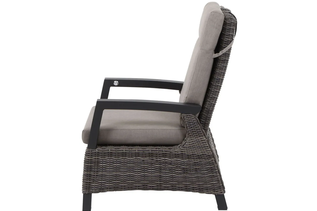 SIENA GARDEN Corido/Bellani Grau Gartenlounge, charcoal/anthrazit/grau, Alu/Gardino®-Geflecht, Lifttisch 160x90 cm, 6 Loungesessel
