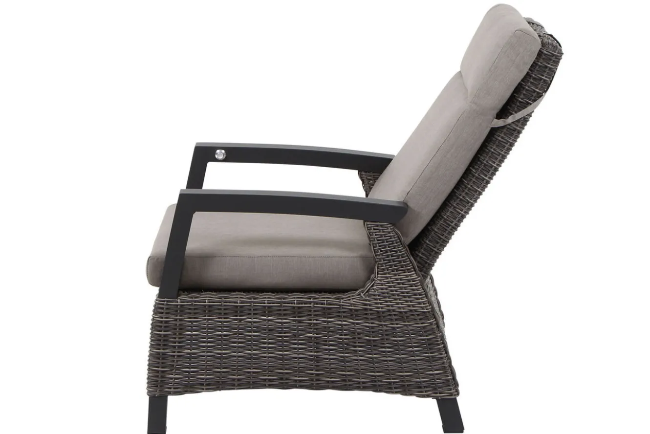 SIENA GARDEN Corido/Bellani Grau Gartenlounge, charcoal/anthrazit/grau, Alu/Gardino®-Geflecht, Lifttisch 160x90 cm, 6 Loungesessel