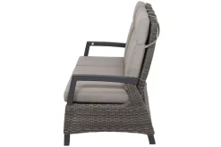 SIENA GARDEN Corido/Bellani Grau Gartenlounge, charcoal/anthrazit/grau, Alu/Gardino®-Geflecht, Lifttisch 160x90 cm, 1x 3-Sitzer, 2 Sessel
