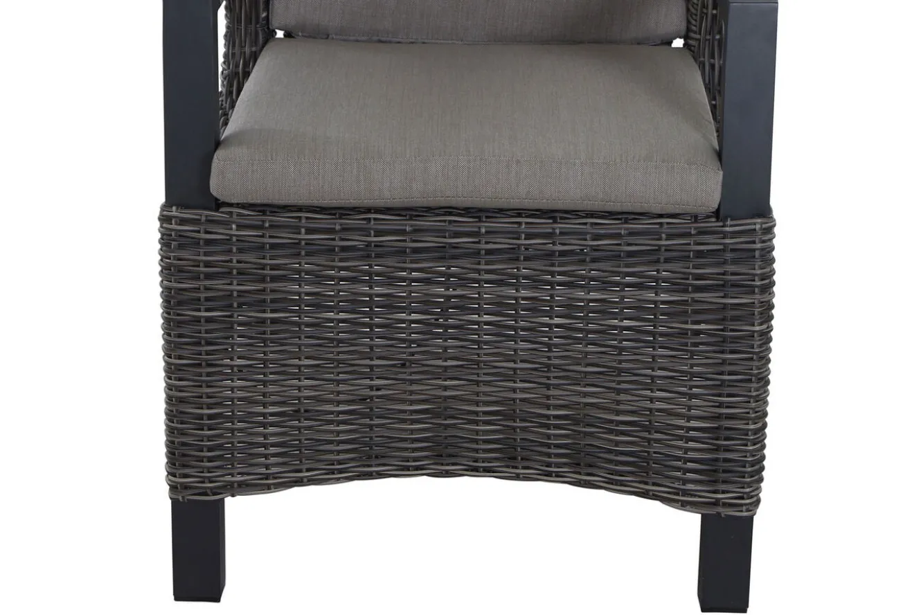 SIENA GARDEN Corido/Bellani Pinie Gartenlounge, charcoal/anthrazit/pinie-grau, Alu/Keramik/Gardino®-Geflecht, Lifttisch 140x85 cm, 4 Dining Move Sessel