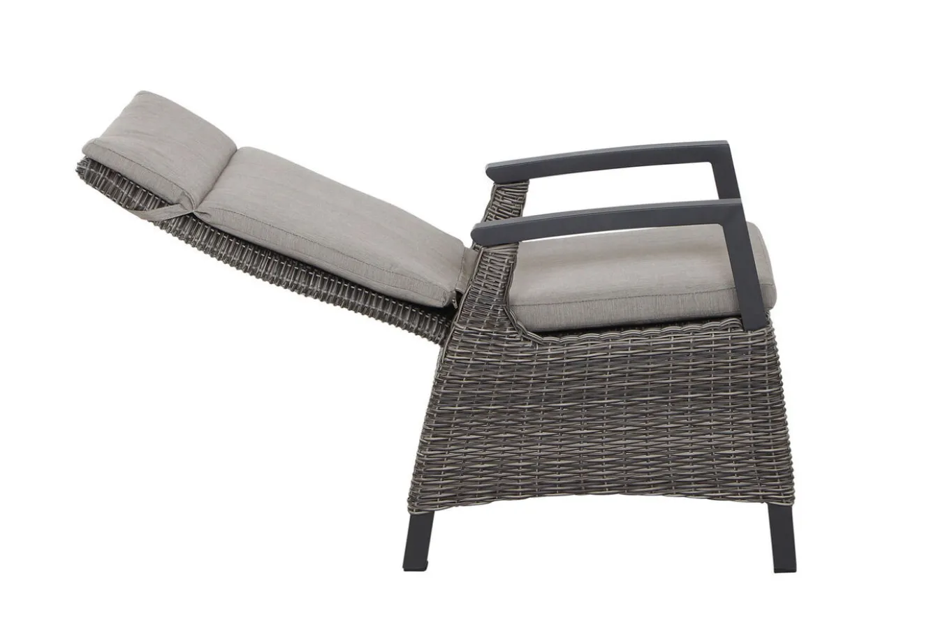 SIENA GARDEN Corido/Bellani Pinie Gartenlounge, charcoal/anthrazit/pinie-grau, Alu/Keramik/Gardino®-Geflecht, Lifttisch 140x85 cm, 4 Dining Move Sessel