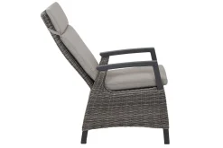 SIENA GARDEN Corido/Bellani Pinie Gartenlounge, charcoal/anthrazit/pinie-grau, Alu/Keramik/Gardino®-Geflecht, Lifttisch 140x85 cm, 4 Dining Move Sessel