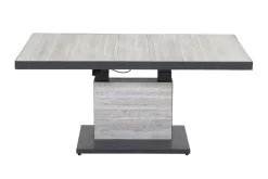 SIENA GARDEN Corido/Bellani Pinie Gartenlounge, charcoal/anthrazit/pinie-grau, Alu/Keramik/Gardino®-Geflecht, Lifttisch 140x85 cm, 4 Dining Move Sessel