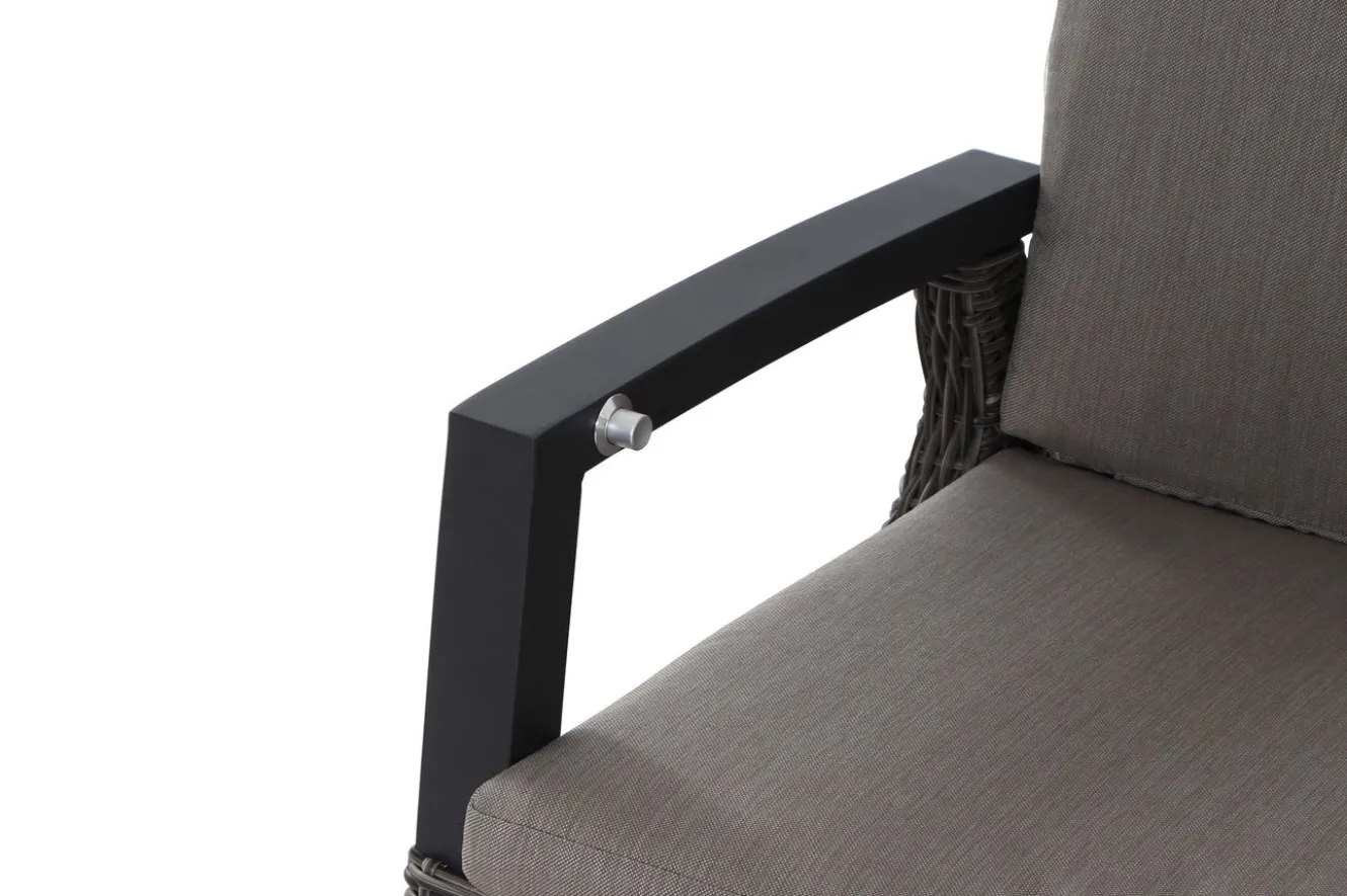 SIENA GARDEN Corido Dining Sessel, charcoal, Alu / Gardino®-Geflecht, 76 x 62 x 109 cm, verstellbar