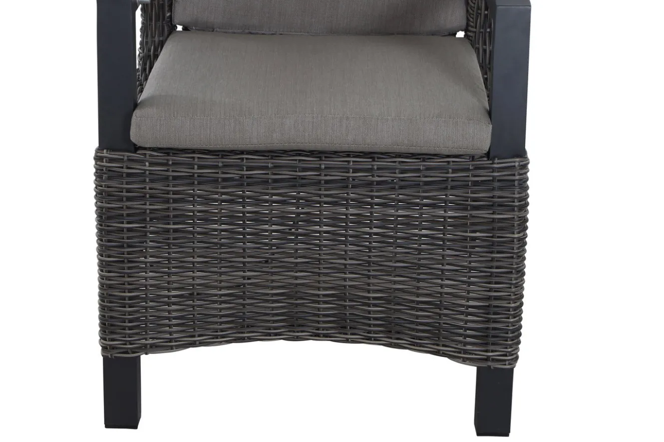 SIENA GARDEN Corido Dining Sessel, charcoal, Alu / Gardino®-Geflecht, 76 x 62 x 109 cm, verstellbar