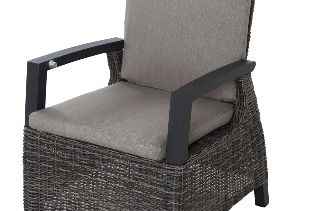 SIENA GARDEN Corido Dining Sessel, charcoal, Alu / Gardino®-Geflecht, 76 x 62 x 109 cm, verstellbar