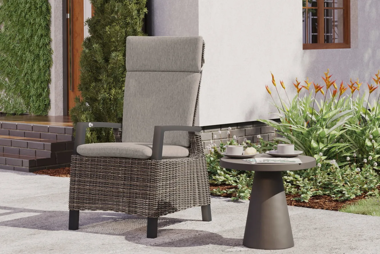 SIENA GARDEN Corido Dining Sessel, charcoal, Alu / Gardino®-Geflecht, 76 x 62 x 109 cm, verstellbar