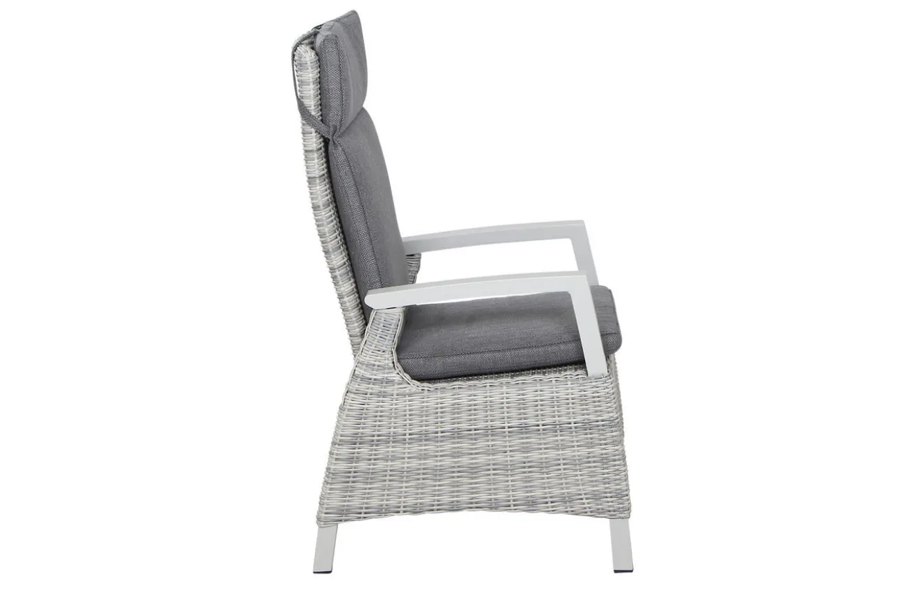 SIENA GARDEN Corido Dining Sessel, ice grey, Alu / Gardino®-Geflecht, 76x62x109 cm, verstellbar
