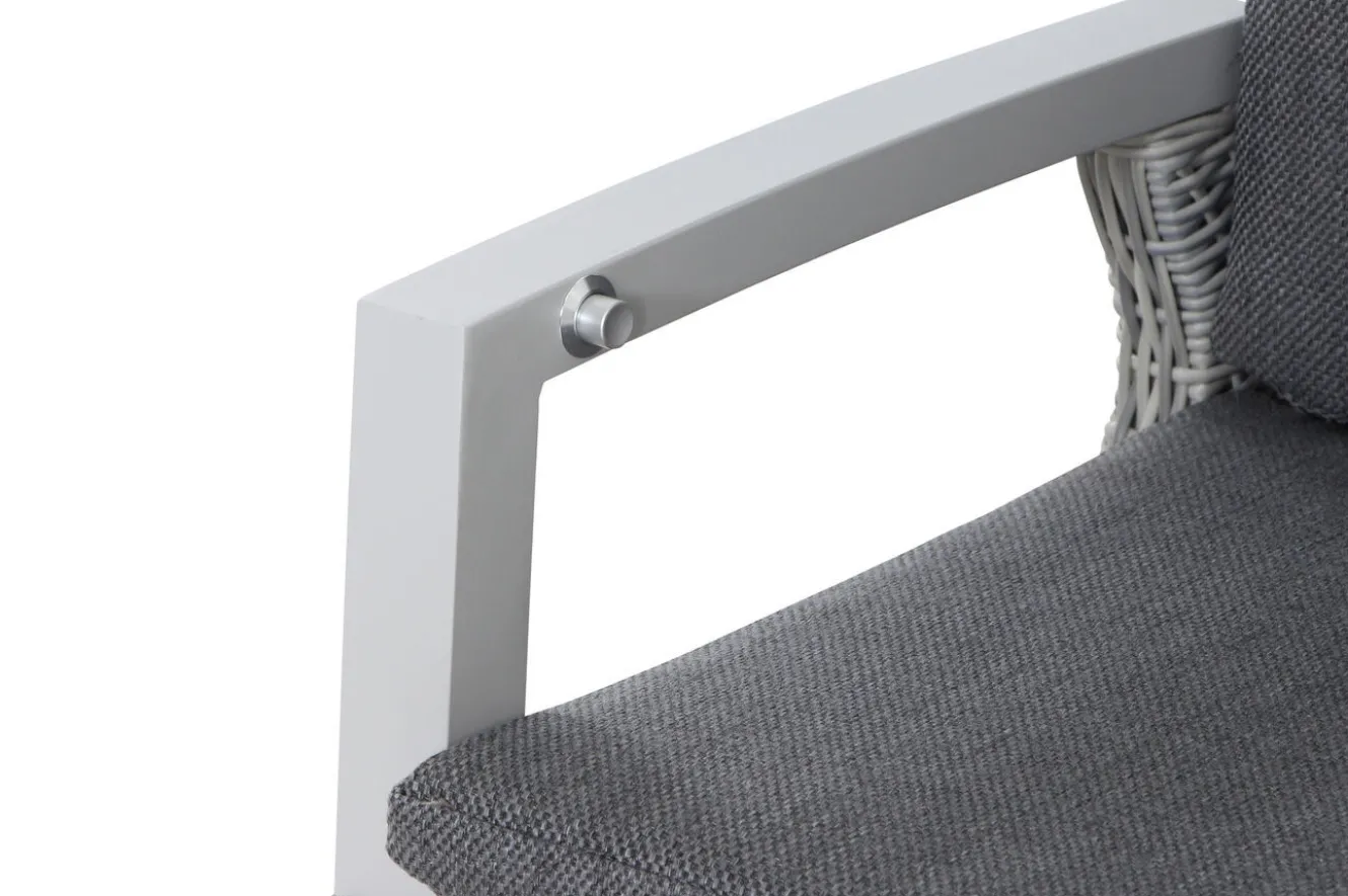 SIENA GARDEN Corido Dining Sessel, ice grey, Alu / Gardino®-Geflecht, 76x62x109 cm, verstellbar