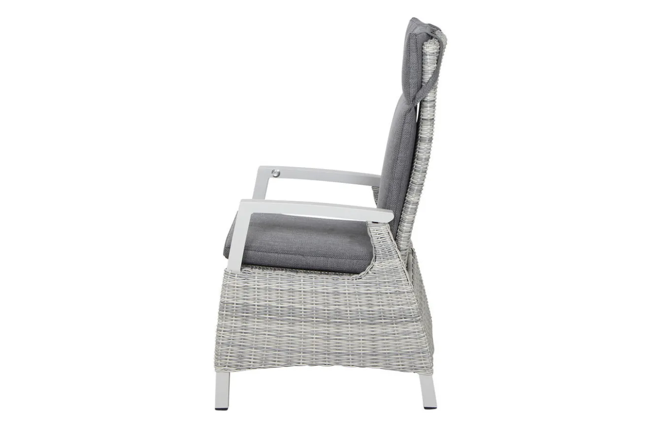 SIENA GARDEN Corido Dining Sessel, ice grey, Alu / Gardino®-Geflecht, 76x62x109 cm, verstellbar