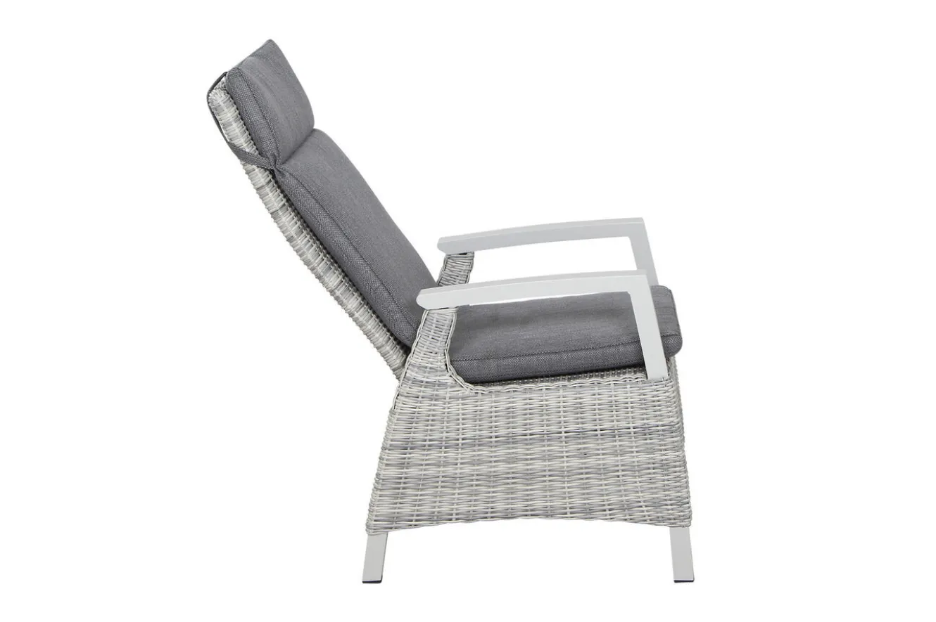 SIENA GARDEN Corido Dining Sessel, ice grey, Alu / Gardino®-Geflecht, 76x62x109 cm, verstellbar