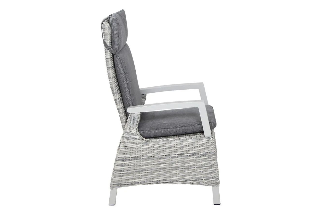 SIENA GARDEN Corido Dining Sessel, ice grey, Alu / Gardino®-Geflecht, 76x62x109 cm, verstellbar