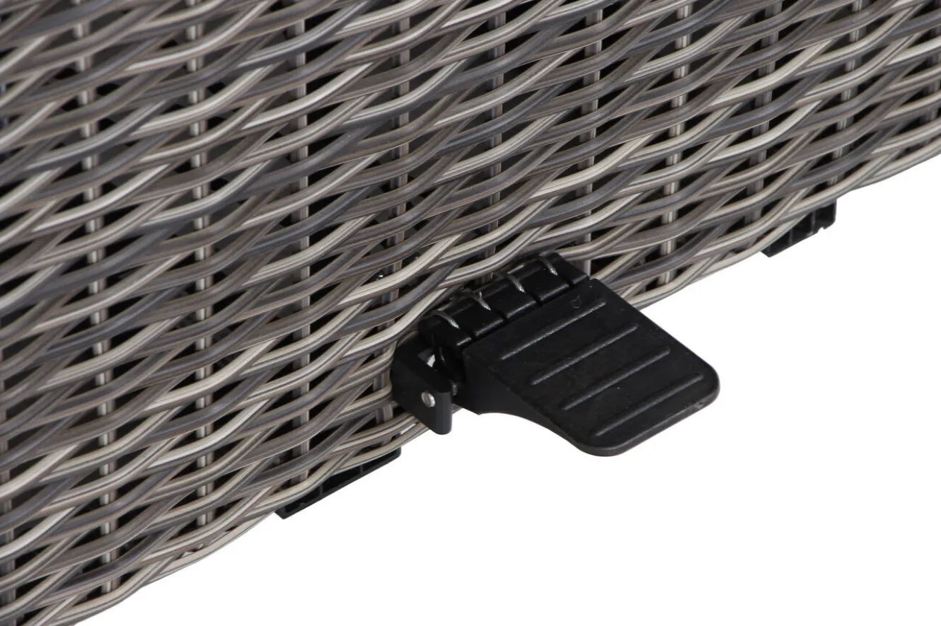 SIENA GARDEN Corido Garten-Essgruppe, charcoal, Alu / Gardino®-Geflecht, 4 Loungesessel, stufenloser Lifttisch 130x75x47-71cm