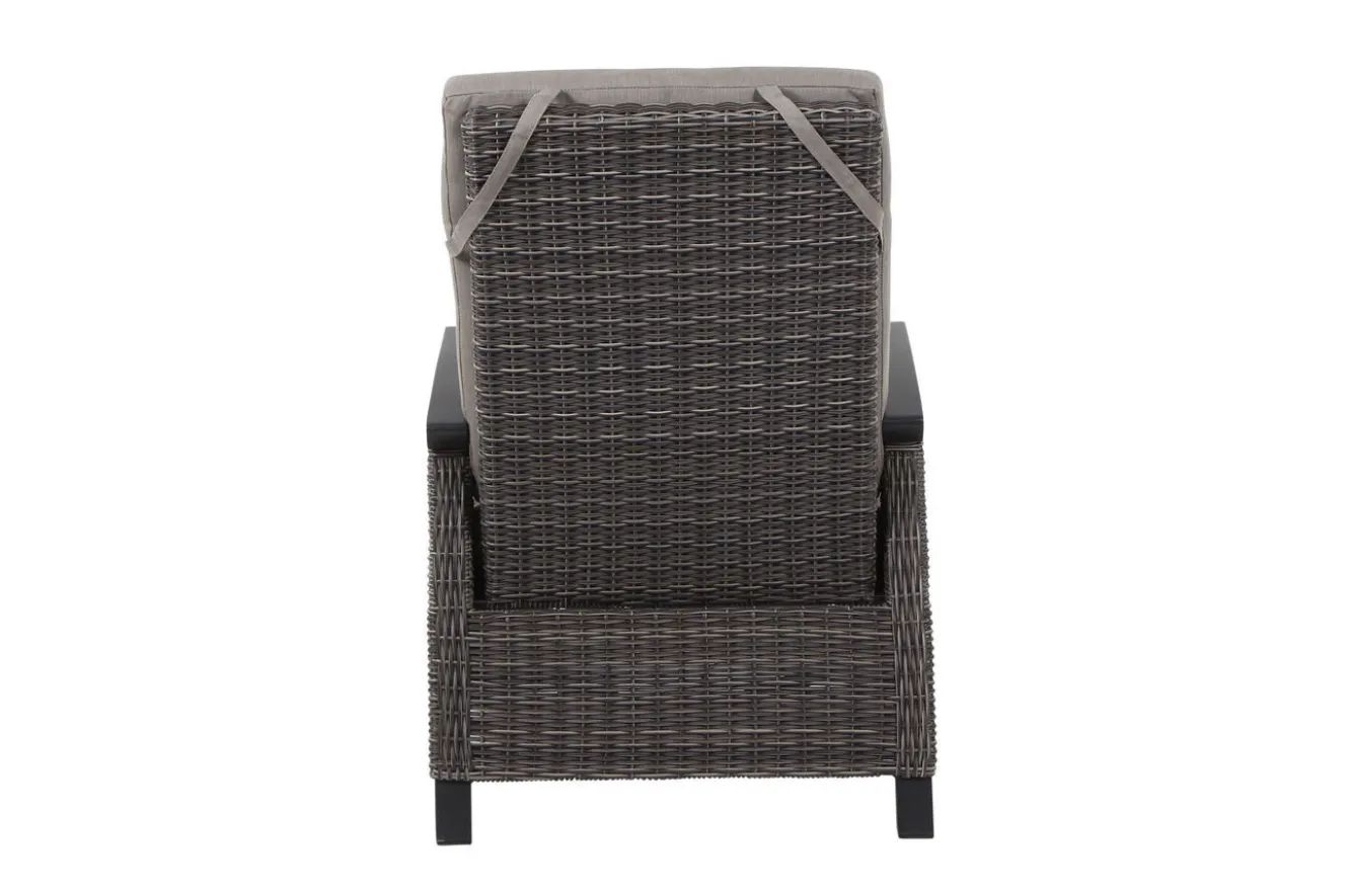 SIENA GARDEN Corido Garten-Essgruppe, charcoal, Alu / Gardino®-Geflecht, 4 Loungesessel, stufenloser Lifttisch 130x75x47-71cm