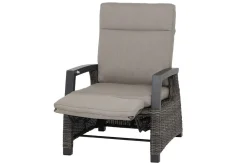 SIENA GARDEN Corido Garten-Essgruppe, charcoal, Alu / Gardino®-Geflecht, 4 Relaxsessel, stufenloser Lifttisch 130x75x47-71cm