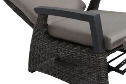 SIENA GARDEN Corido Garten-Essgruppe, charcoal, Alu / Gardino®-Geflecht, 4 Relaxsessel, stufenloser Lifttisch 130x75x47-71cm