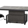 SIENA GARDEN Corido Garten-Essgruppe, charcoal, Alu / Gardino®-Geflecht, 6 Relaxsessel, stufenloser Lifttisch 160x90x47-71cm