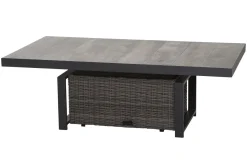 SIENA GARDEN Corido Garten-Essgruppe, charcoal, Alu / Gardino®-Geflecht, 6 Relaxsessel, stufenloser Lifttisch 160x90x47-71cm