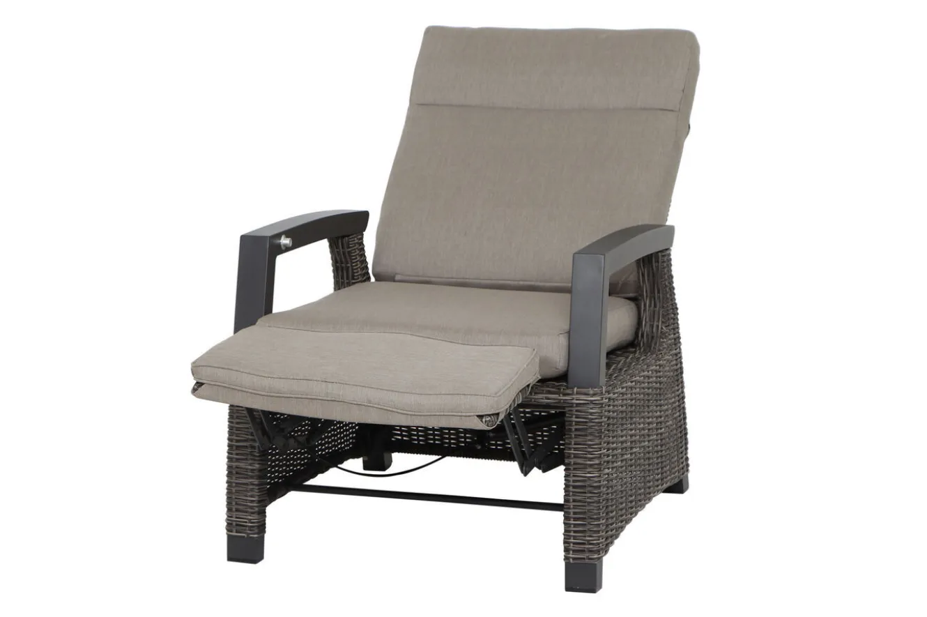 SIENA GARDEN Corido Garten-Essgruppe, charcoal, Alu / Gardino®-Geflecht, 6 Relaxsessel, stufenloser Lifttisch 160x90x47-71cm