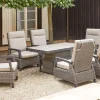 SIENA GARDEN Corido Garten-Essgruppe, charcoal, Alu / Gardino®-Geflecht, 6 Loungesessel, stufenloser Lifttisch 160x90x47-71cm