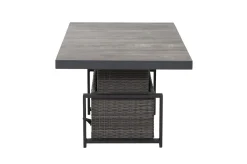 SIENA GARDEN Corido Garten-Essgruppe, charcoal, Alu / Gardino®-Geflecht, 6 Loungesessel, stufenloser Lifttisch 160x90x47-71cm