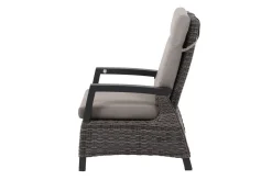 SIENA GARDEN Corido Garten-Essgruppe, charcoal, Alu / Gardino®-Geflecht, 6 Loungesessel, stufenloser Lifttisch 160x90x47-71cm