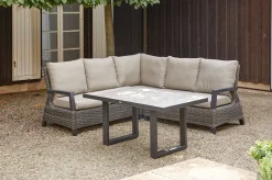 SIENA GARDEN Corido Gartenlounge, charcoal, Alu/Gardino®-Geflecht, 5 Personen, Loungetisch 140x85cm
