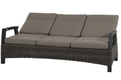 SIENA GARDEN Corido Gartenlounge, charcoal, Alu/Gardino®-Geflecht, 2 Relaxsessel + 3er Sofa, stufenloser Lifttisch 160x90x47-71cm