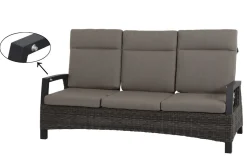 SIENA GARDEN Corido Gartenlounge, charcoal, Alu/Gardino®-Geflecht, 2 Relaxsessel + 3er Sofa, stufenloser Lifttisch 160x90x47-71cm