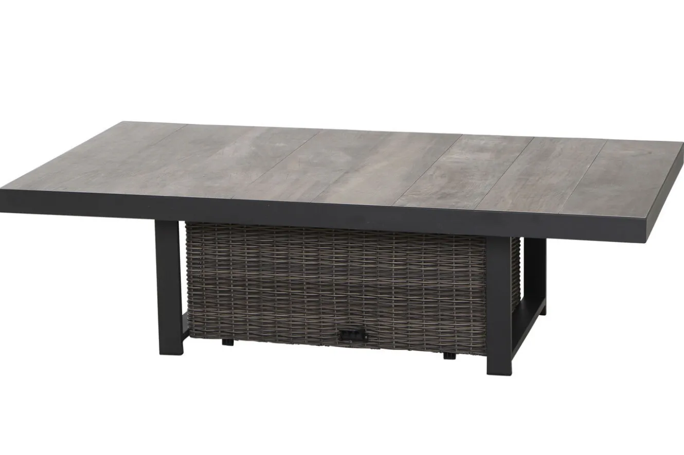 SIENA GARDEN Corido Gartenlounge, charcoal, Alu/Gardino®-Geflecht, 2 Relaxsessel + 3er Sofa, stufenloser Lifttisch 160x90x47-71cm
