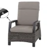SIENA GARDEN Corido Gartenlounge, charcoal, Alu/Gardino®-Geflecht, 2 Loungesessel + 3er Sofa, stufenloser Lifttisch 160x90x47-71cm