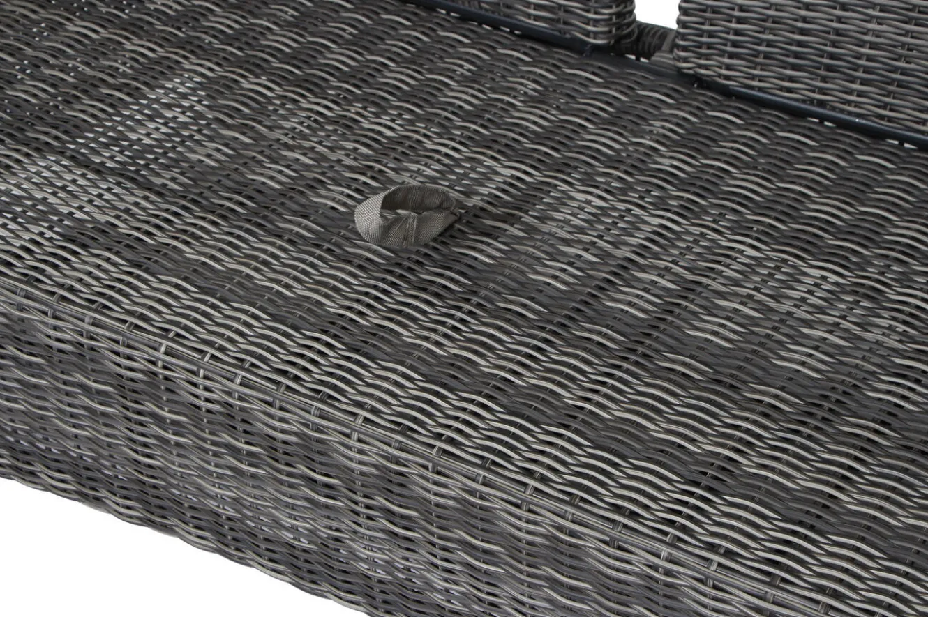 SIENA GARDEN Corido Gartenlounge, charcoal, Alu/Gardino®-Geflecht, 2 Loungesessel + 3er Sofa, stufenloser Lifttisch 160x90x47-71cm