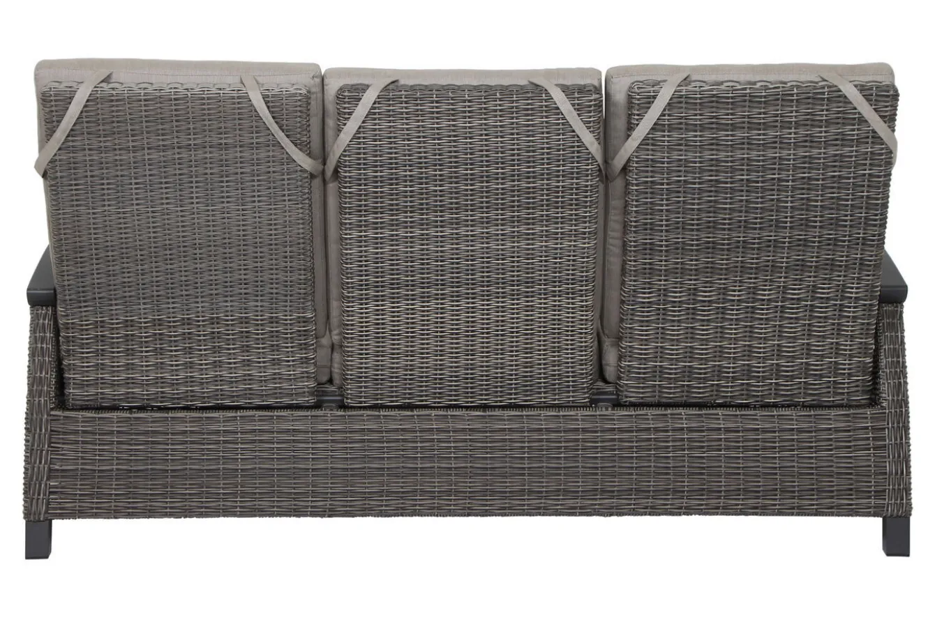 SIENA GARDEN Corido Gartenlounge, charcoal, Alu/Gardino®-Geflecht, 2 Loungesessel + 3er Sofa, stufenloser Lifttisch 160x90x47-71cm