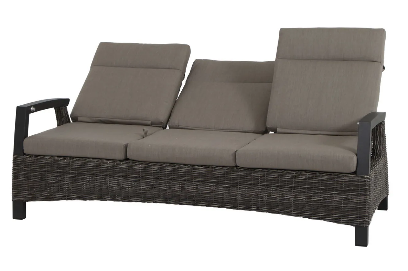 SIENA GARDEN Corido Gartenlounge, charcoal, Alu/Gardino®-Geflecht, 2 Loungesessel + 3er Sofa, stufenloser Lifttisch 160x90x47-71cm