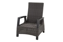 SIENA GARDEN Corido Gartenlounge, charcoal, Alu/Gardino®-Geflecht, 2 Loungesessel + 3er Sofa, stufenloser Lifttisch 160x90x47-71cm