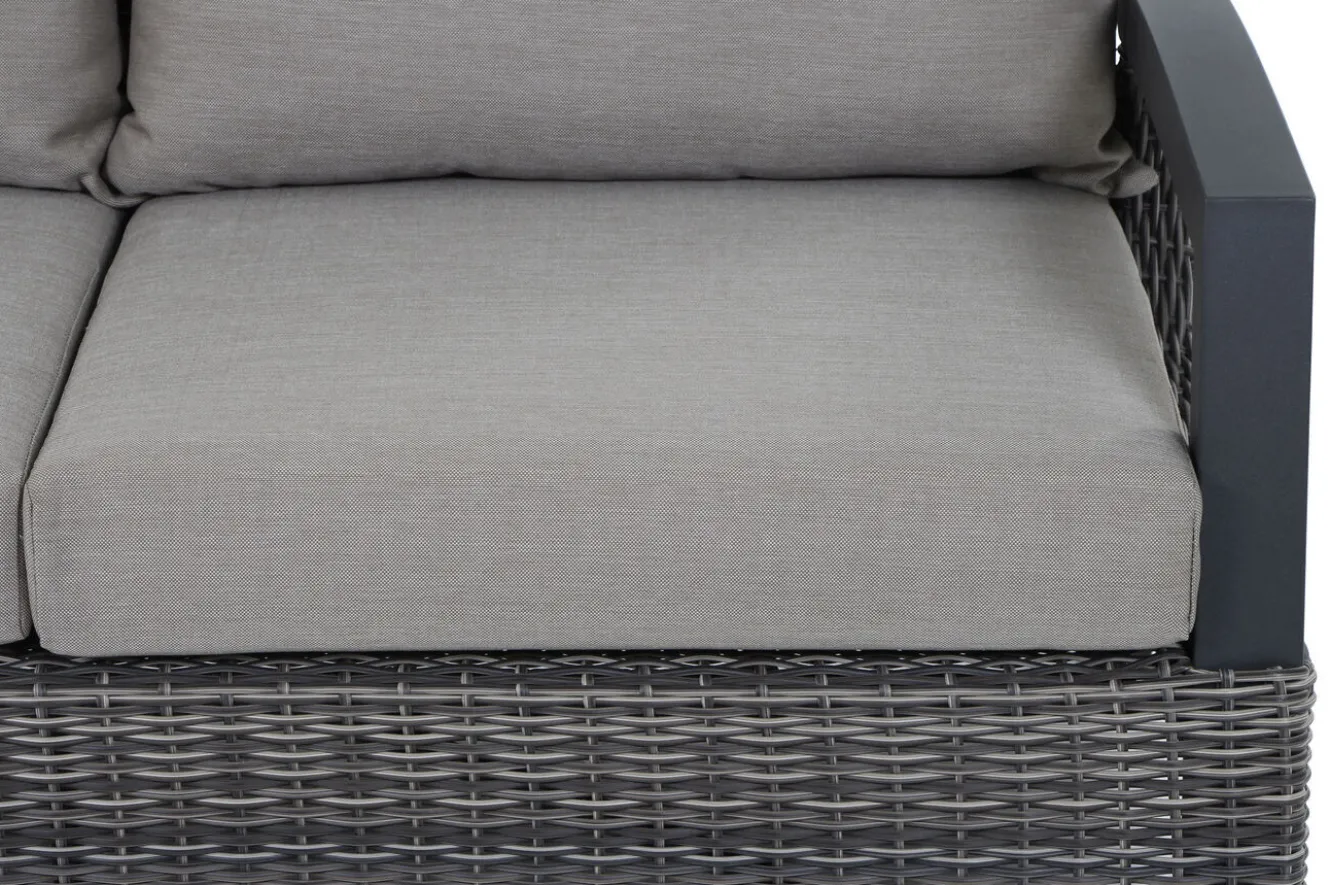 SIENA GARDEN Corido Gartenlounge, charcoal, Alu/Gardino®-Geflecht, 6 Personen, Loungetisch 140x85cm