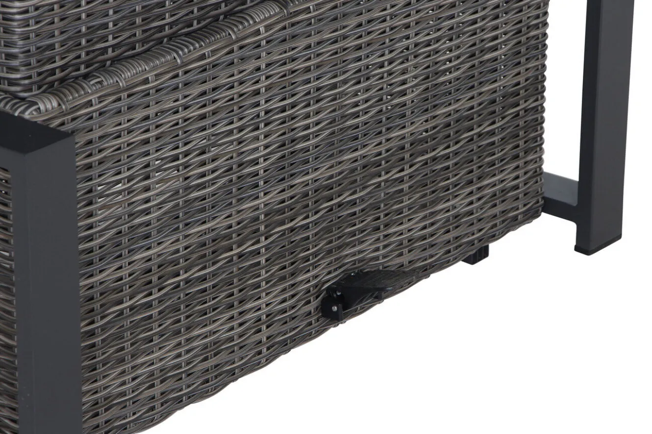 SIENA GARDEN Corido Lifttisch, charcoal, Alu/Gardino®-Geflecht, 160 x 90 cm, höhenverstellbar