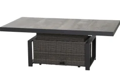 SIENA GARDEN Corido Lifttisch, charcoal, Alu/Gardino®-Geflecht, 160 x 90 cm, höhenverstellbar
