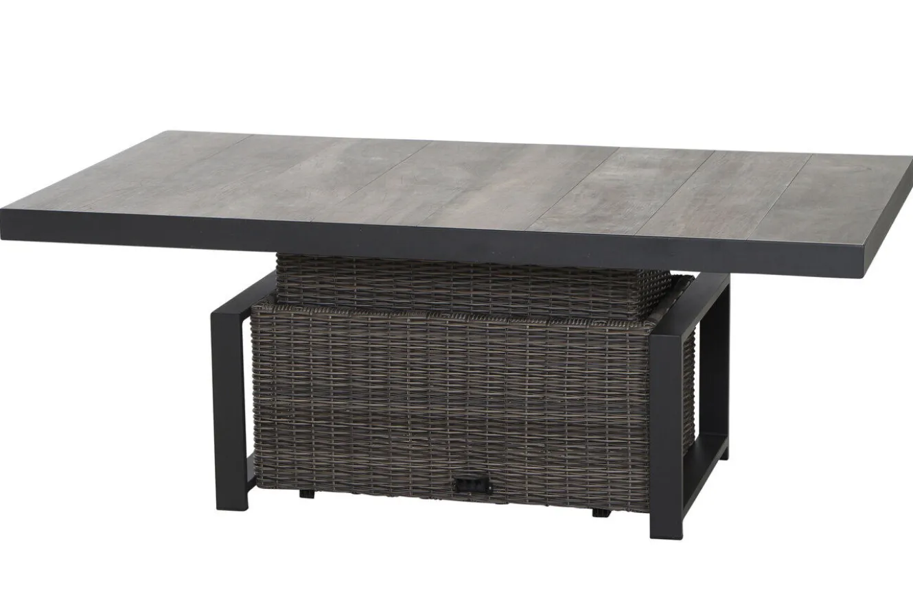 SIENA GARDEN Corido Lifttisch, charcoal, Alu/Gardino®-Geflecht, 160 x 90 cm, höhenverstellbar