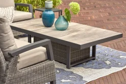 SIENA GARDEN Corido Lifttisch, charcoal, Alu/Gardino®-Geflecht, 160 x 90 cm, höhenverstellbar
