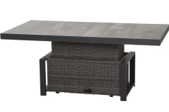 SIENA GARDEN Corido Lifttisch, charcoal, Alu/Gardino®-Geflecht, 160 x 90 cm, höhenverstellbar