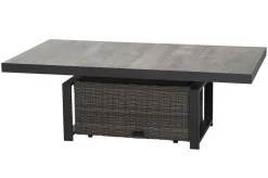SIENA GARDEN Corido Lifttisch, charcoal, Alu/Gardino®-Geflecht, 160 x 90 cm, höhenverstellbar