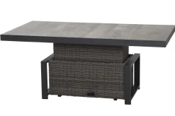 SIENA GARDEN Corido Lifttisch, charcoal, Alu/Gardino®-Geflecht, 160 x 90 cm, höhenverstellbar