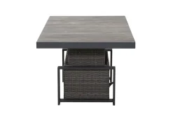 SIENA GARDEN Corido Lifttisch, charcoal, Alu/Gardino®-Geflecht, 160 x 90 cm, höhenverstellbar