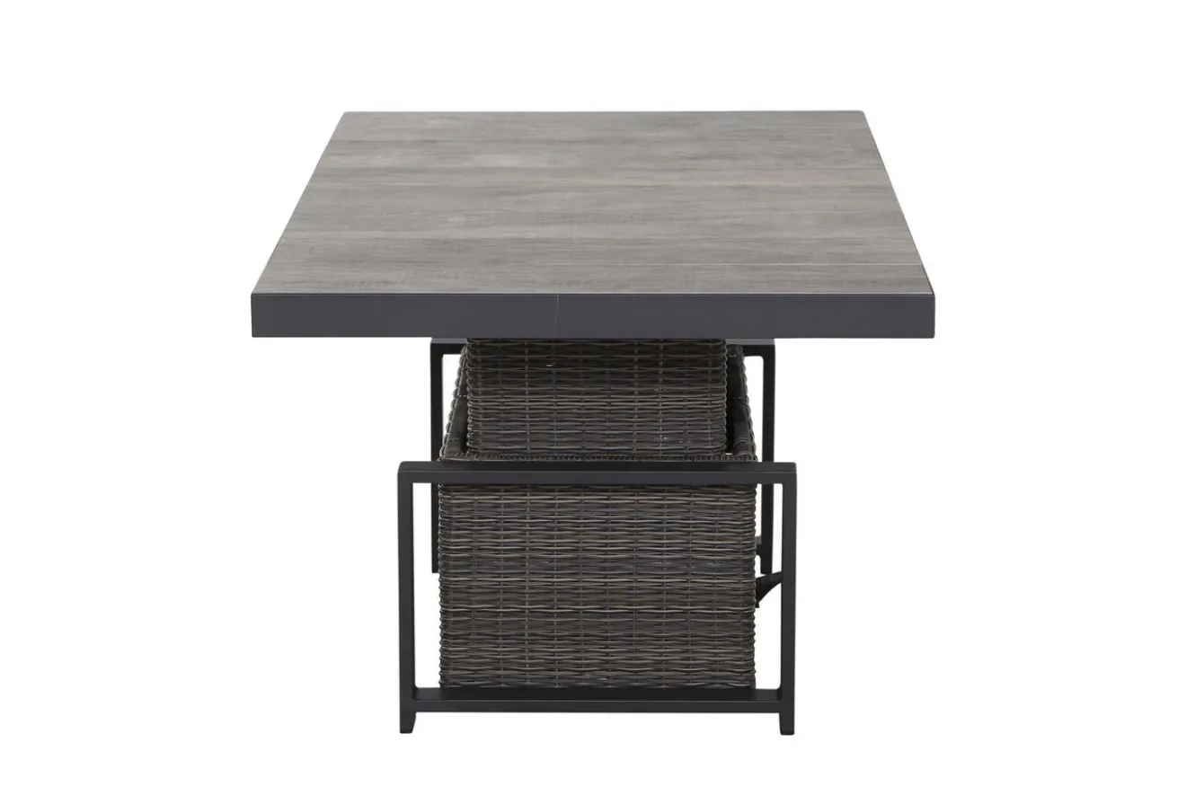SIENA GARDEN Corido Lifttisch, charcoal, Alu/Gardino®-Geflecht, 160 x 90 cm, höhenverstellbar